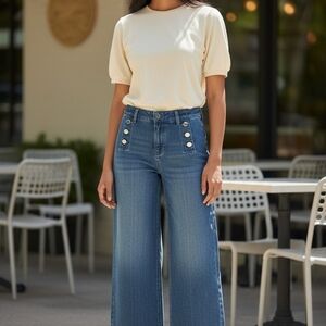 Talbots Denim Wide Leg Jeans in Classic Blue